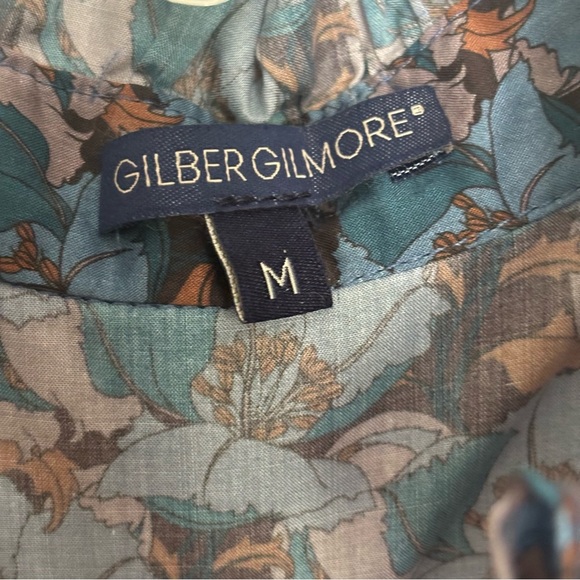Gilber Gilmore Nicki Ruffle Cropped Cotton Button Down Blouse VTG Floral Print - Picture 10 of 10